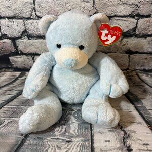NWT NEW!! 2003 Ty Pluffies Tinker the Blue Bear Teddy Plush Stuffed Animal Toy